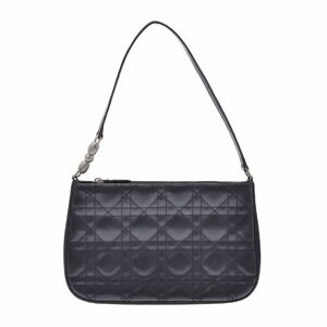 CHRISTIAN DIOR Malice Handbag Black Calfskin Denim Accessory Pouch